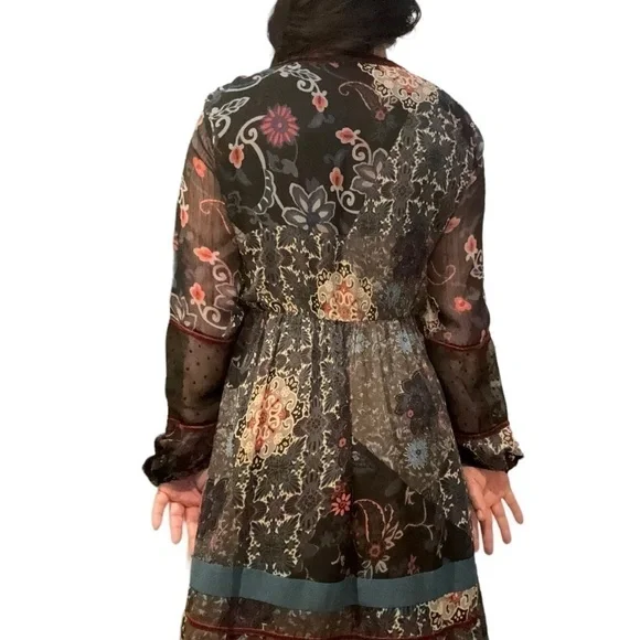 Double D Ranch “Lakota” Gypsy velvet trimmed bejeweled dress NWOT - Picture 6 of 13